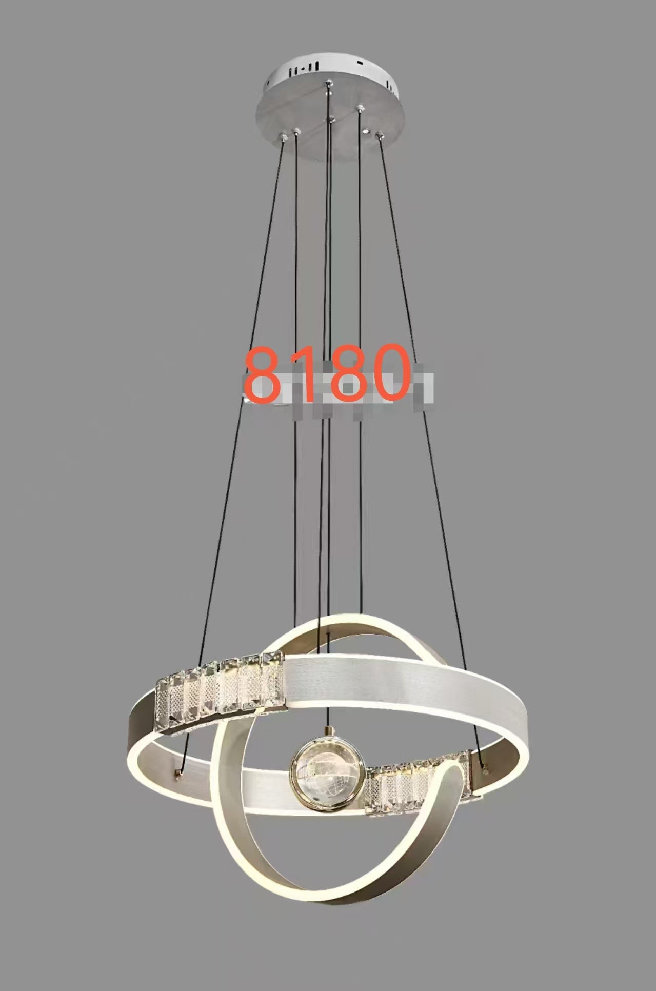 Contemporary LED Crystal Orbit Chandelier – Model 8180